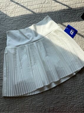 White Pleated Athletic Skirt